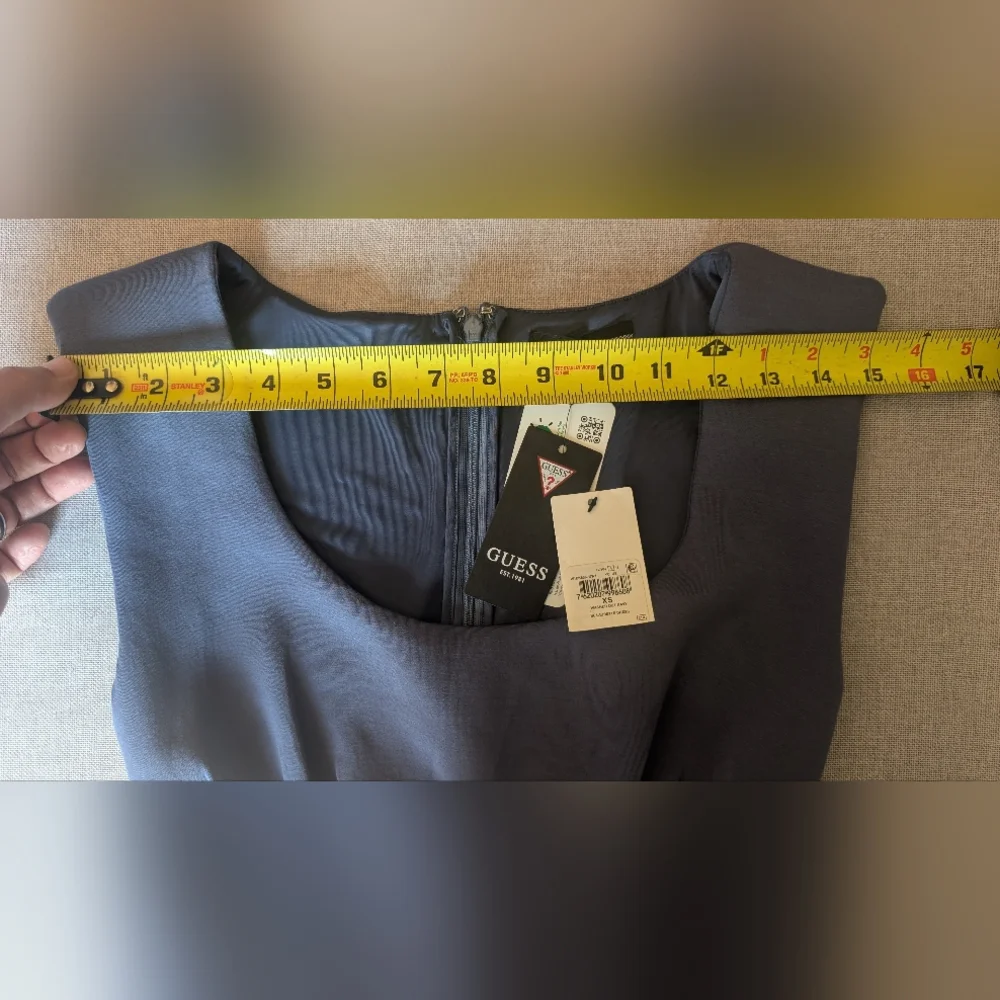 NEW! GUESS Womens Lenzing Ecovero Sleeveless Laurette Mini Dress Washed Out Navy - Picture 15 of 16